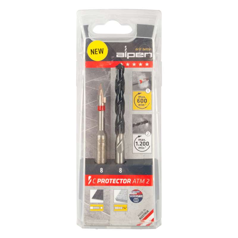 Alpen 8.0mm X2 Concrete  C Protector Drill Bits