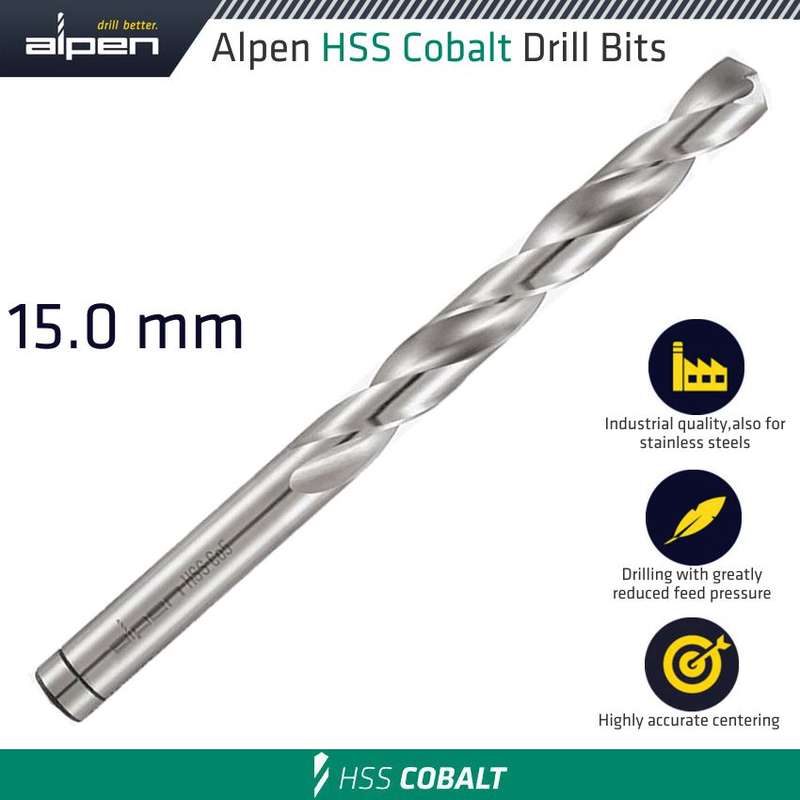 Alpen Hss Cobalt Din 338 15mm Bulk