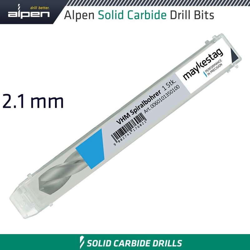 Alpen Solid Carbide Drill Bit 2.1