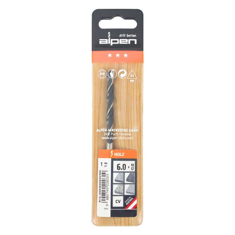 Alpen Wood Drill Bit 6 X 93mm