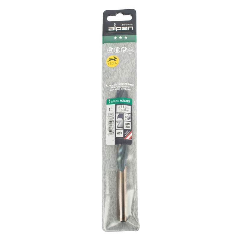 Alpen Hss Sprint Master  11.5mm X1 Sleeved Din338 Alpen Drill Bit
