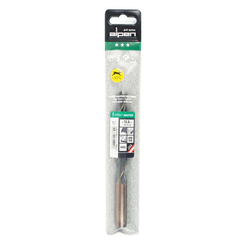 Alpen Hss Sprint Master  13.0mm X1 Sleeved Din338 Alpen Drill Bit
