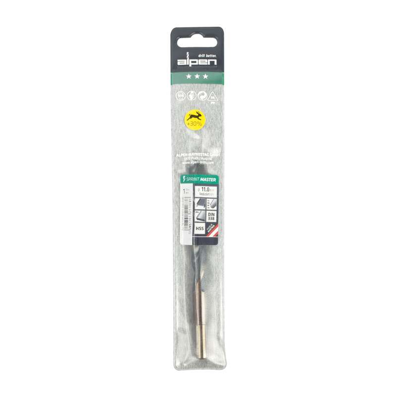 Alpen Hss Sprint Master 11.0mm Red Shank 9.5mm X1 Sleeved Din338 Alpen Drill