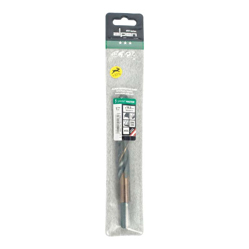 Alpen Hss Sprint Master 14.0mm Red Shank 9.5mm X1 Sleeved Din338 Alpen Drill
