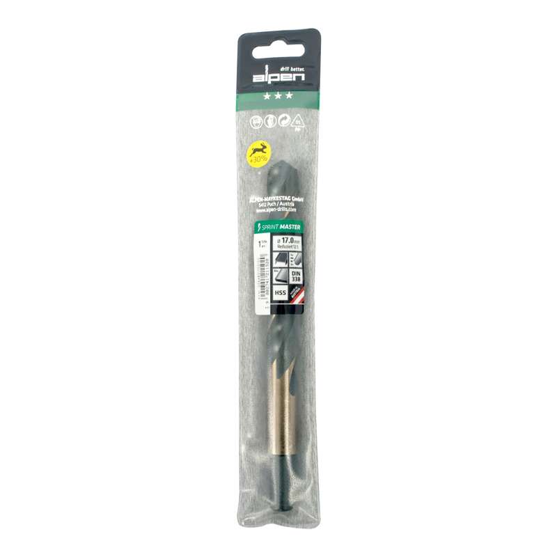 Alpen Hss Sprint Master 17.0mm Red Shank 12.5mm X1 Sleeved Din338 Alpen Dril