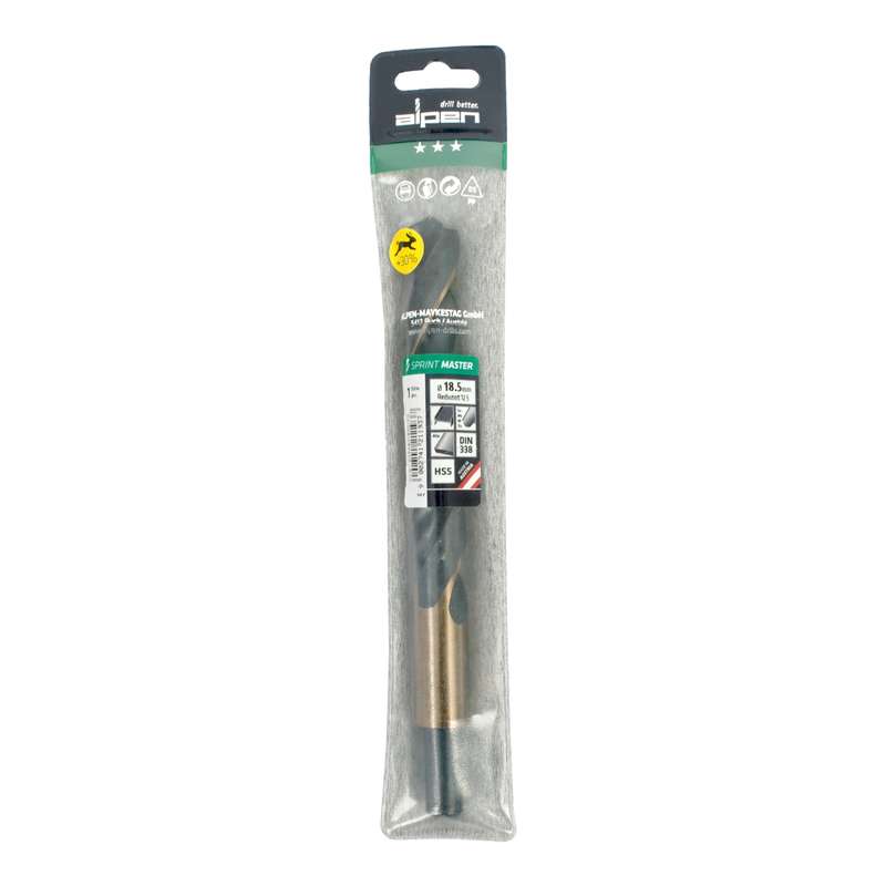Alpen Hss Sprint Master 18.5mm Red Shank 12.5mm X1 Sleeved Din338 Alpen Dril