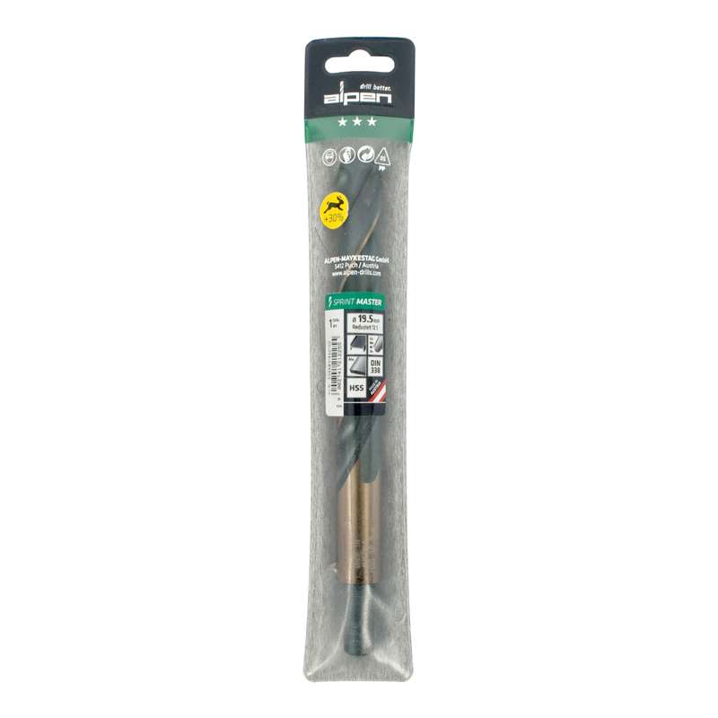 Alpen Hss Sprint Master 19.5mm Red Shank 12.5mm X1 Sleeved Din338 Alpen Dril