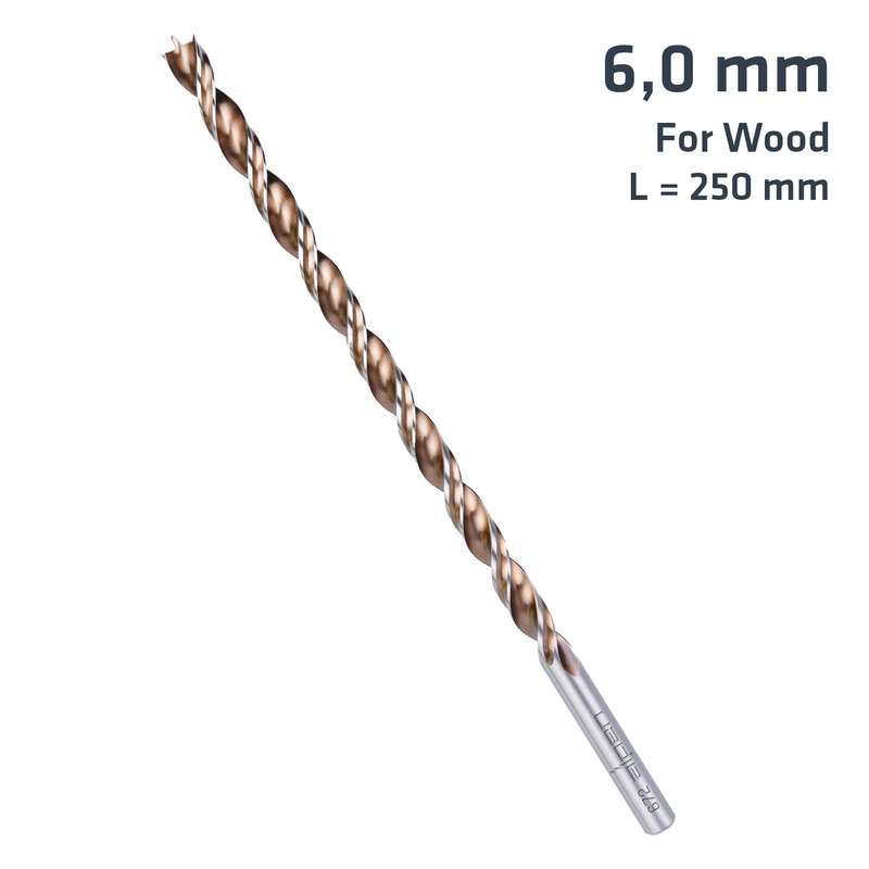 Alpen Timber Twist Drill Bit L=250 6.0 Sleeved