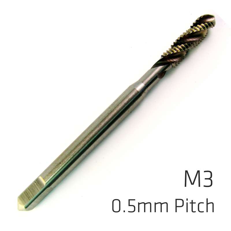Alpen Machine Tap Cobalt 3mm Spiral Fluted In Pouch 0.5mm Pitch