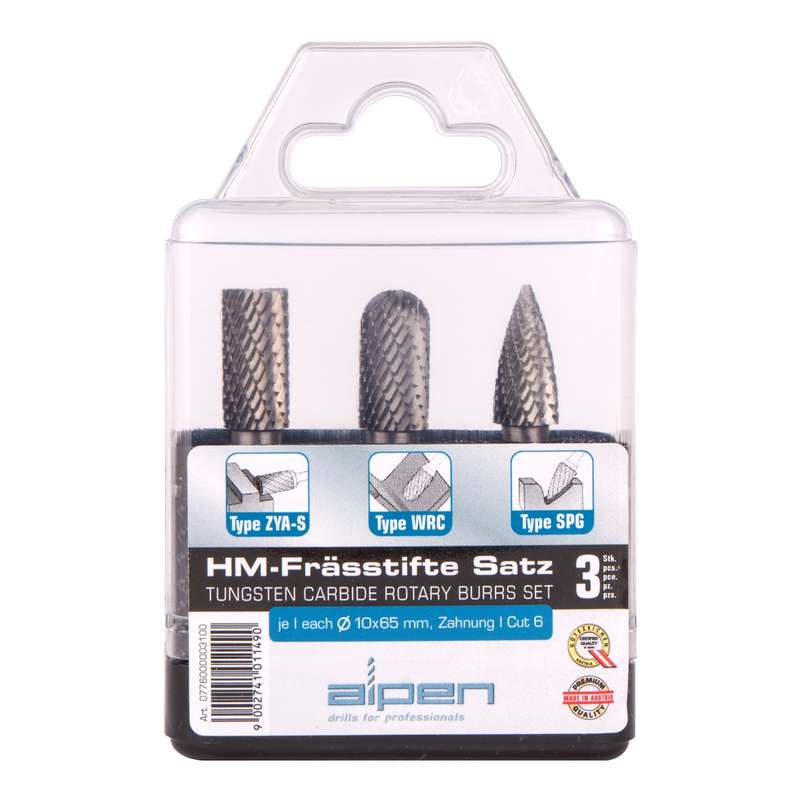 Alpen Tungsten Burr Set 3piece