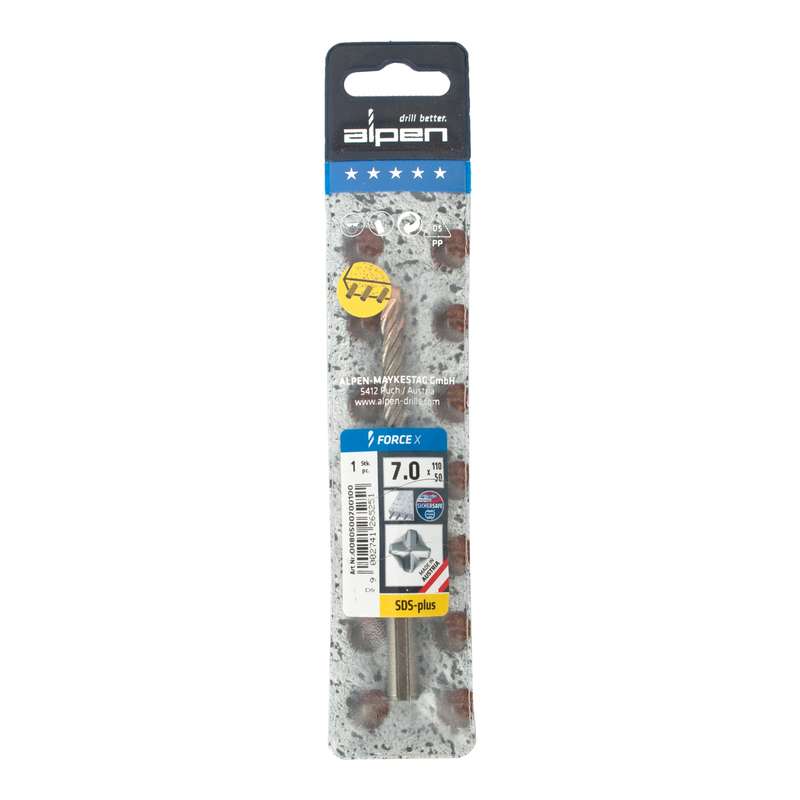 Alpen Force X 7.0 X 110/050 Sds-plus Drill Bit X4 Cutting Edges