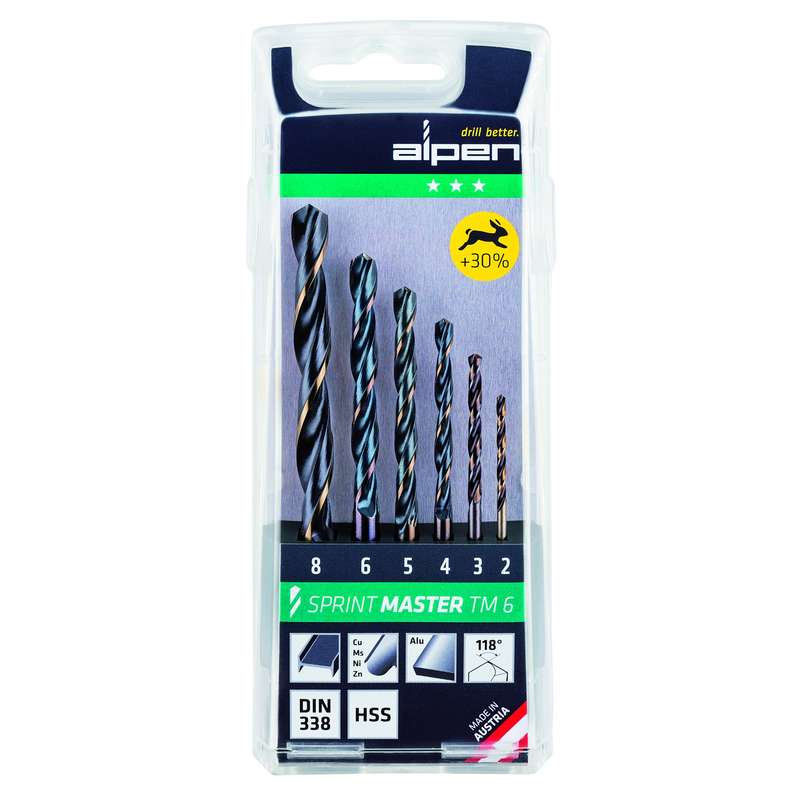 Alpen Sprint Master Tm6 6-pcs 2 - 3 - 4 - 5 - 6 - 8mm Hss Set