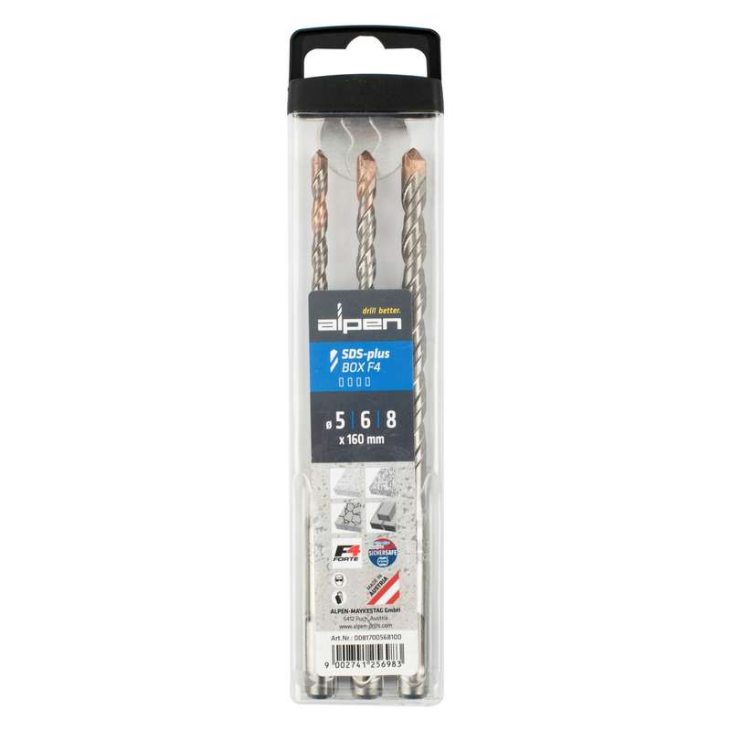 Alpen Sds Plus F4 5 6 8 X160mm 3 Pce Set