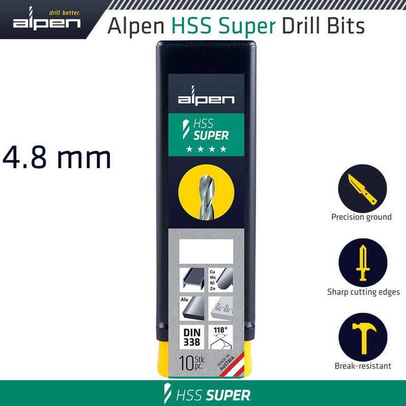 Alpen Hss Super Drill Bit 4.8mm Bulk
