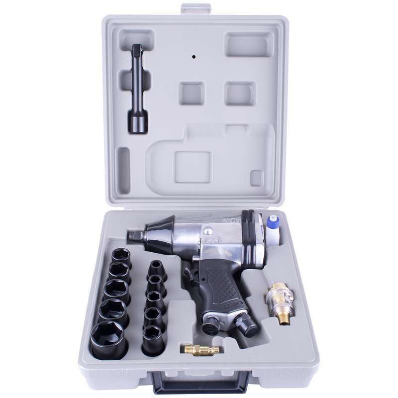 Aircraft Air Impact Wrench 1/2in 17 Piece Kit Single Hammer
