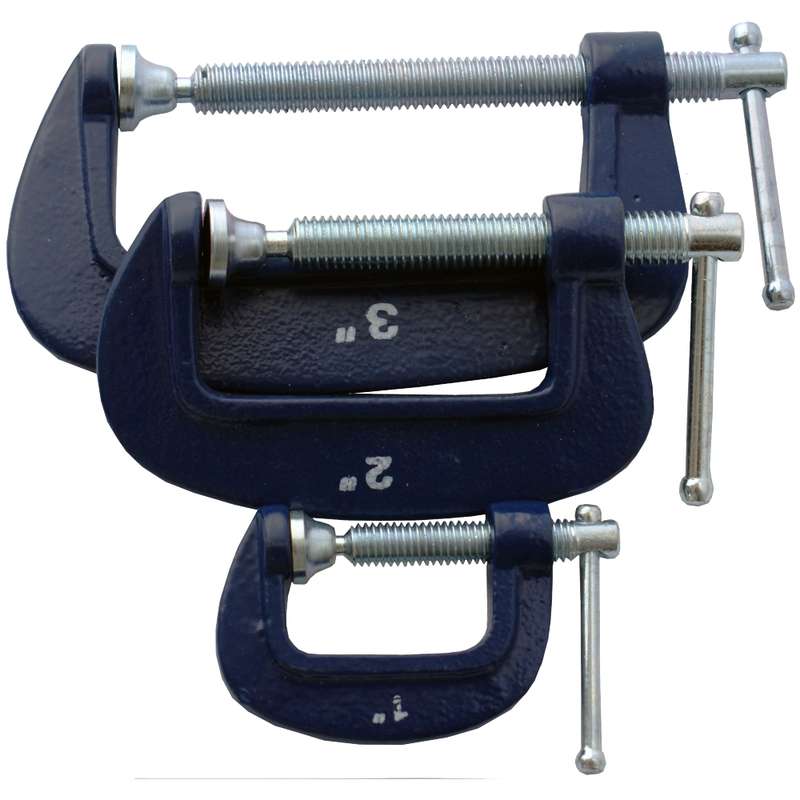Tork Craft Clamp G 3 Piece 25 50 & 75 Mm Set 1 2 & 3 Inch Kit