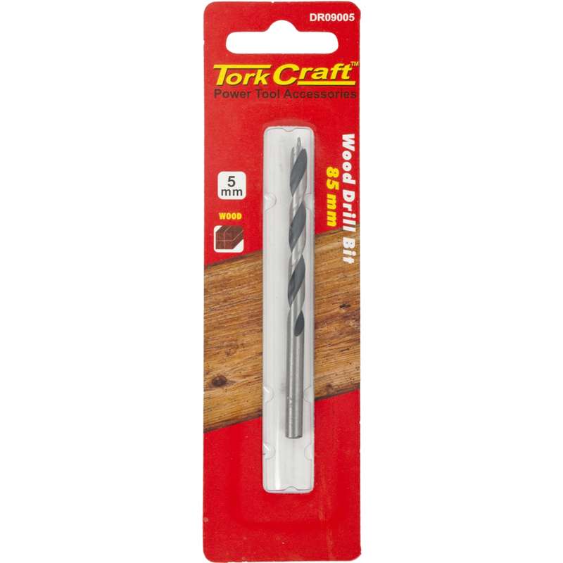 Tork Craft Drill Bit Wood  5.0mm  X 85mm 1/card