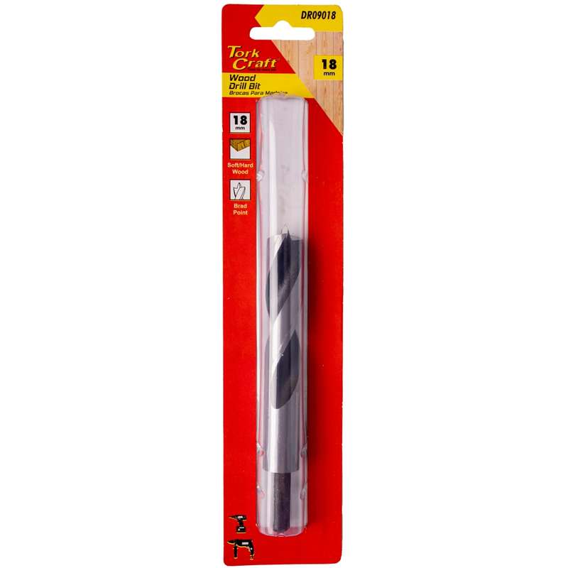 Tork Craft Drill Bit Wood  18.0mm  X 180mm 1/card