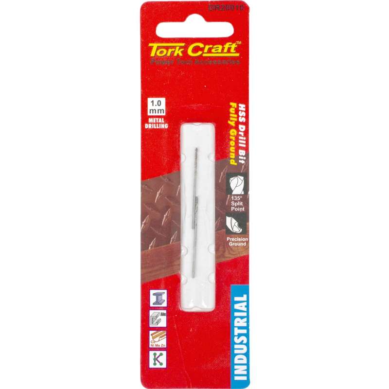 Tork Craft Drill Hss 1.0mm 2/card Industrial Bit
