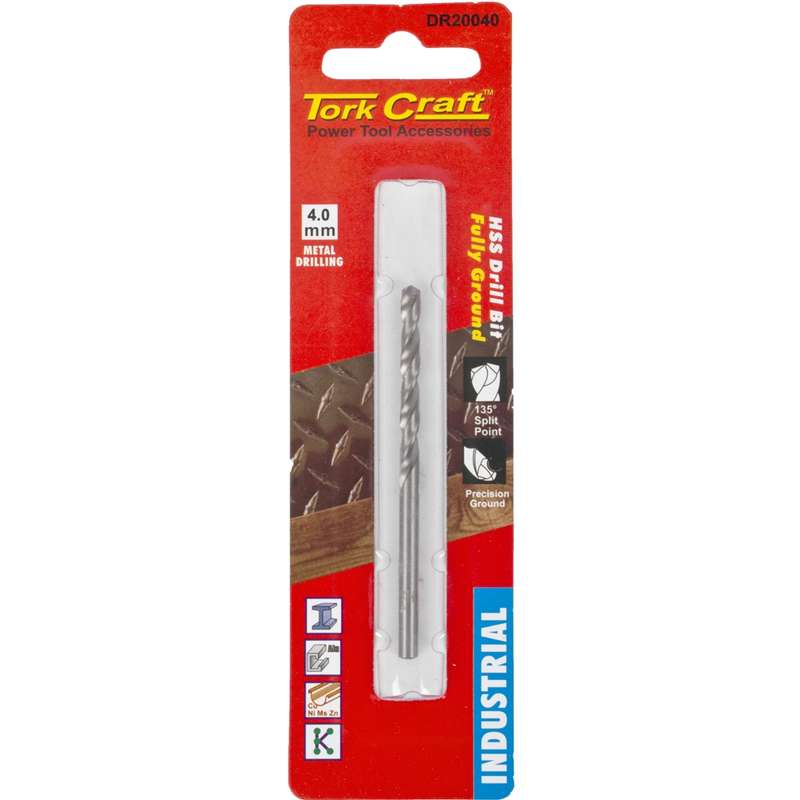 Tork Craft Drill Hss 4.0mm 135deg 1/card Industrial Bit