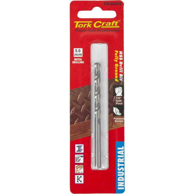 Tork Craft Drill Hss 5.0mm 135deg 1/card Industrial Bit
