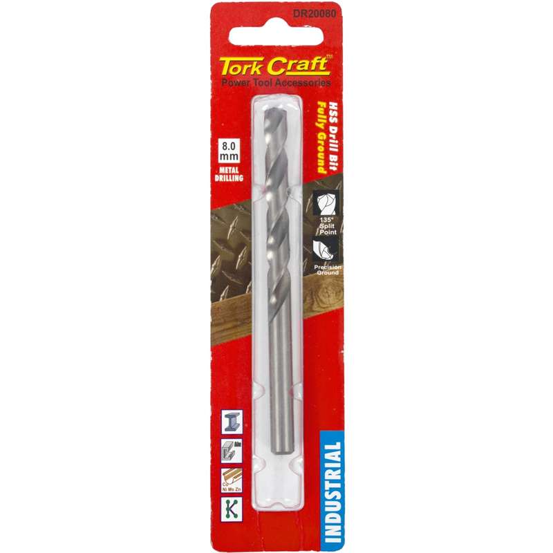Tork Craft Drill Hss 8.0mm 135deg 1/card Industrial Bit