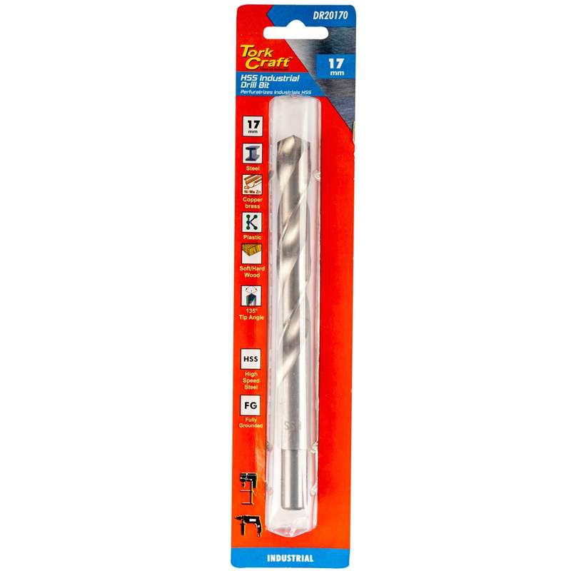 Tork Craft Drill Hss 17.0 Mm 135deg 1/card Reduced Shank Industrial Bit