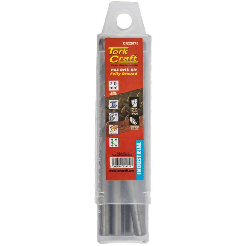 Tork Craft Drill Hss 7.0mm 135deg 10 Pack Industrial Bit