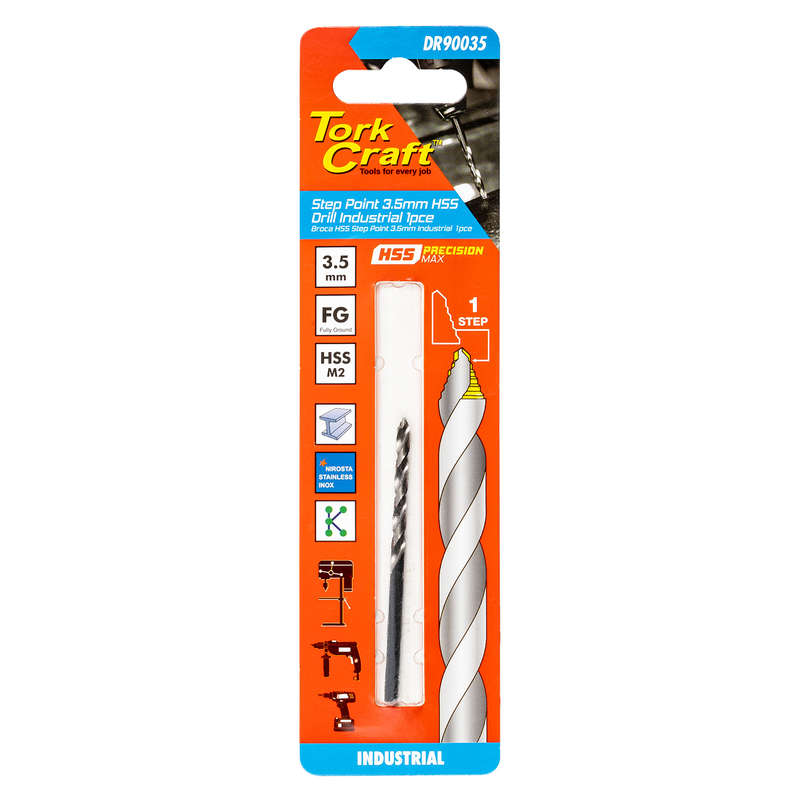 Tork Craft Precision-max Step Point 3.5mm Hss Drill Ind. 1pce