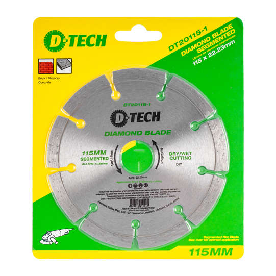 D-tech Diamond Blade Segmented Std. 115 X 22.23mm