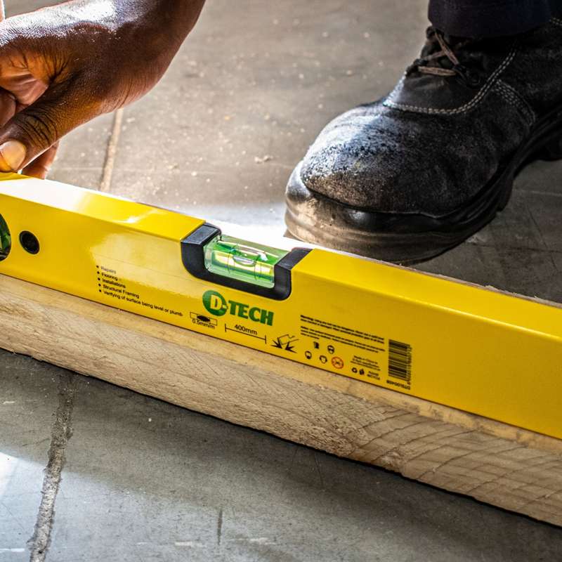 D-tech Spirit Level Box 400mm X 1.4mm 2 X Vial 0.5mm Accur. Alum.