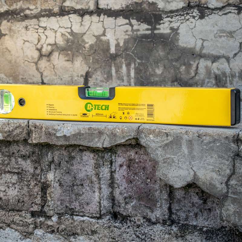 D-tech Spirit Level Box 400mm X 1.4mm 2 X Vial 0.5mm Accur. Alum.
