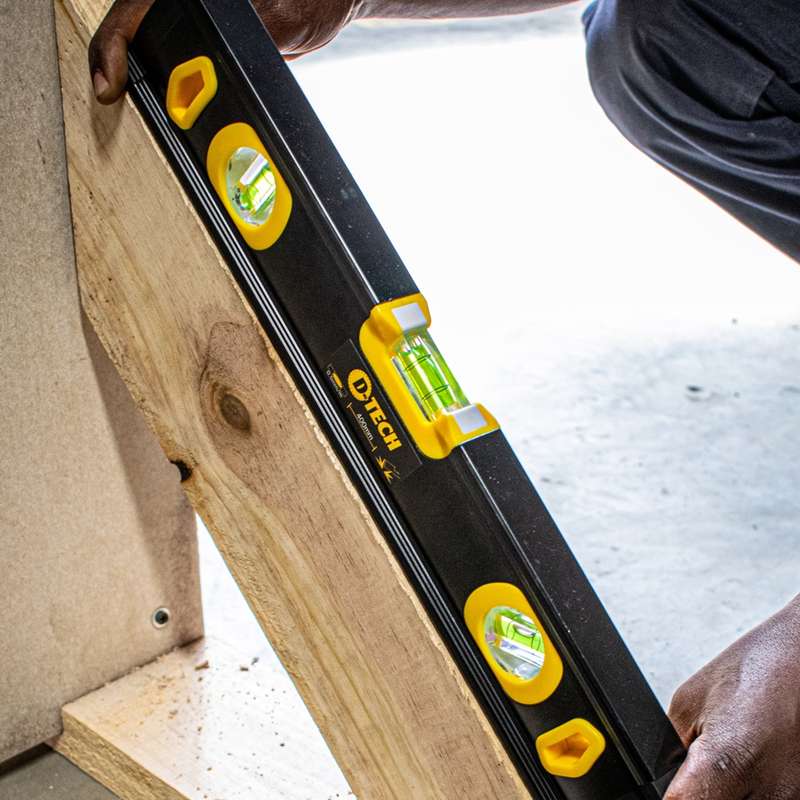 D-tech Spirit Level Beam 400mm X 1.6mm 3 X Vial 0.5mm Accur. Alum.