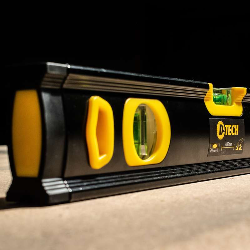 D-tech Spirit Level Beam 400mm X 1.6mm 3 X Vial 0.5mm Accur. Alum.