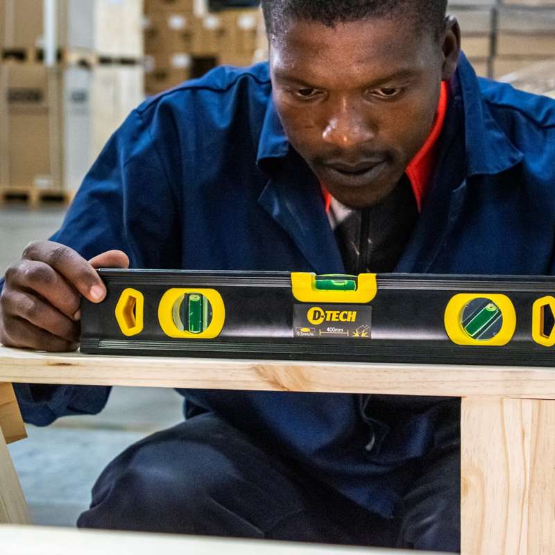D-tech Spirit Level Beam 400mm X 1.6mm 3 X Vial 0.5mm Accur. Alum.