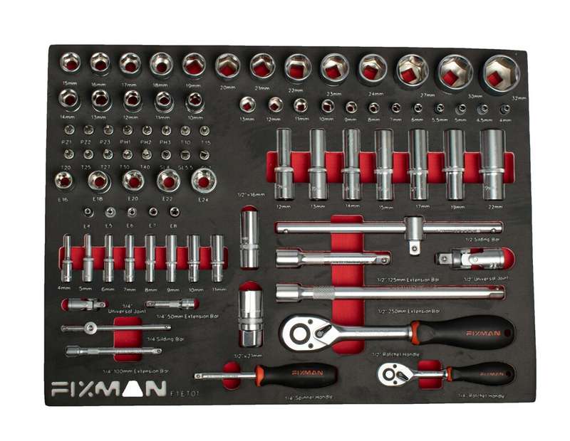 Fixman Fixman 7 Drawer Ind. Roller Cabinet On Castors With 145pc Of Stock