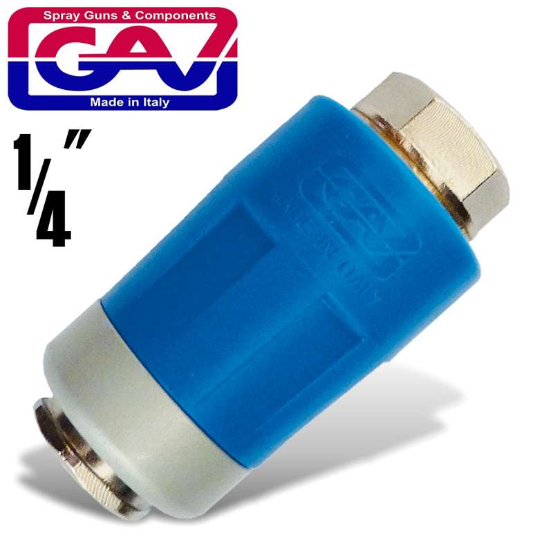Gav Safety Quick Coupler 1/4\'f Packaged Two Stage Release Airblock