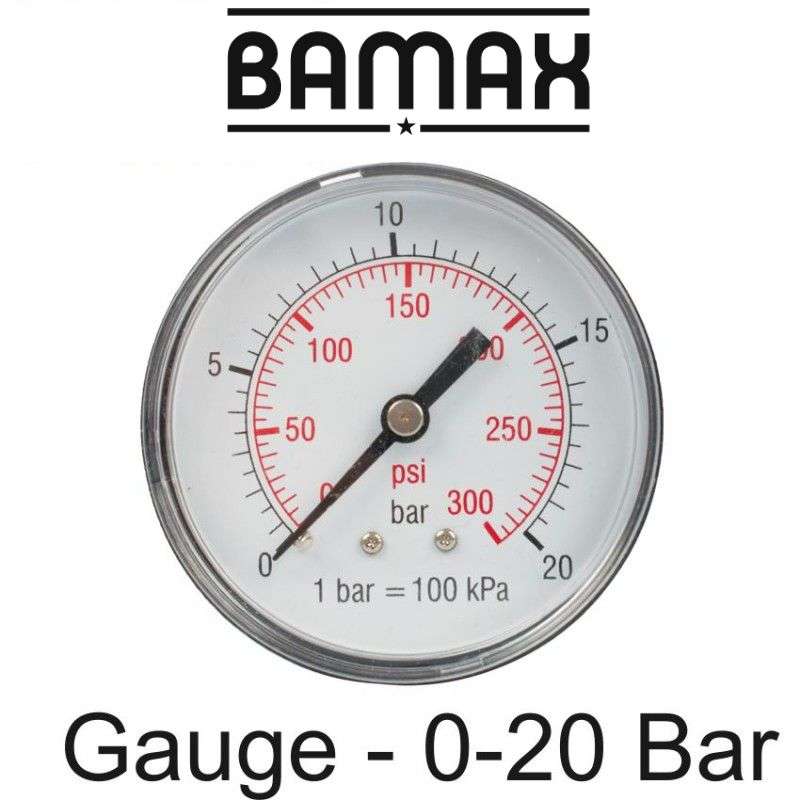 Gav Pressure Gauge 0-20bar1/4rear 63mm D6314r20 Packaged