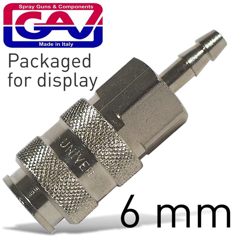 Gav Universal Quick Coupler 6mm Packaged