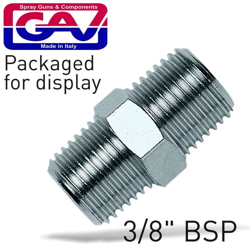 Gav Taper Nipple 3/8 X 3/8 M/m Packaged