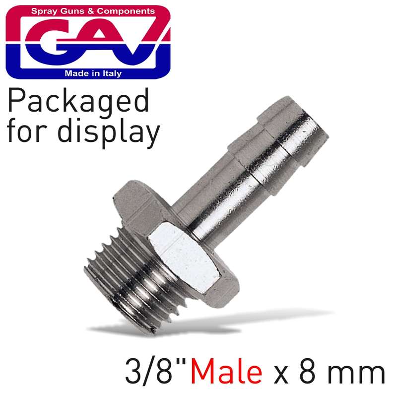 Gav Hose Adaptor 3/8\'m X 8mm Packaged