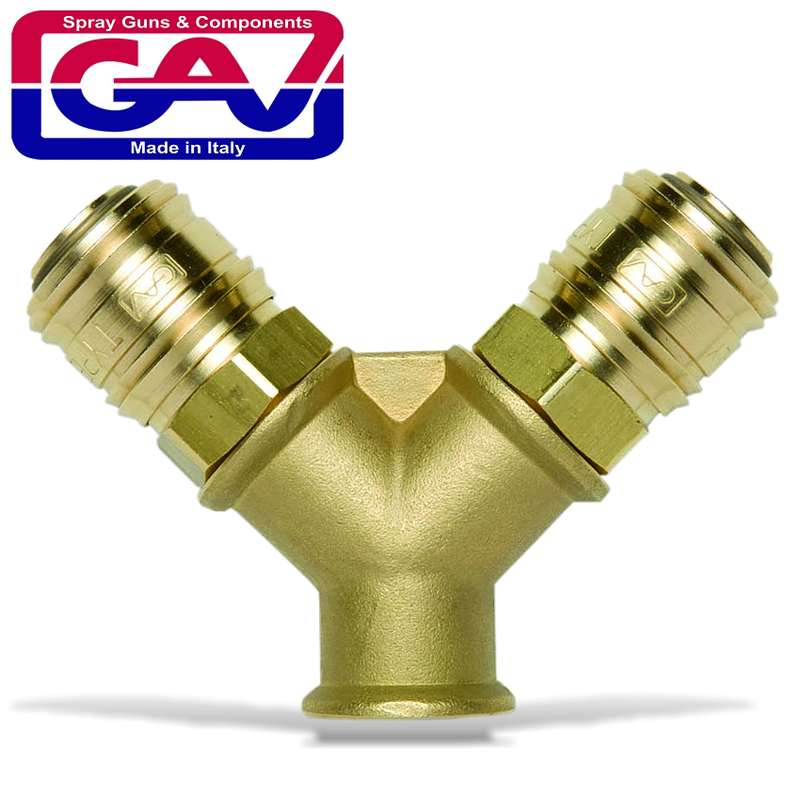 Gav Brass Quick Coupler Two Way 3-8f