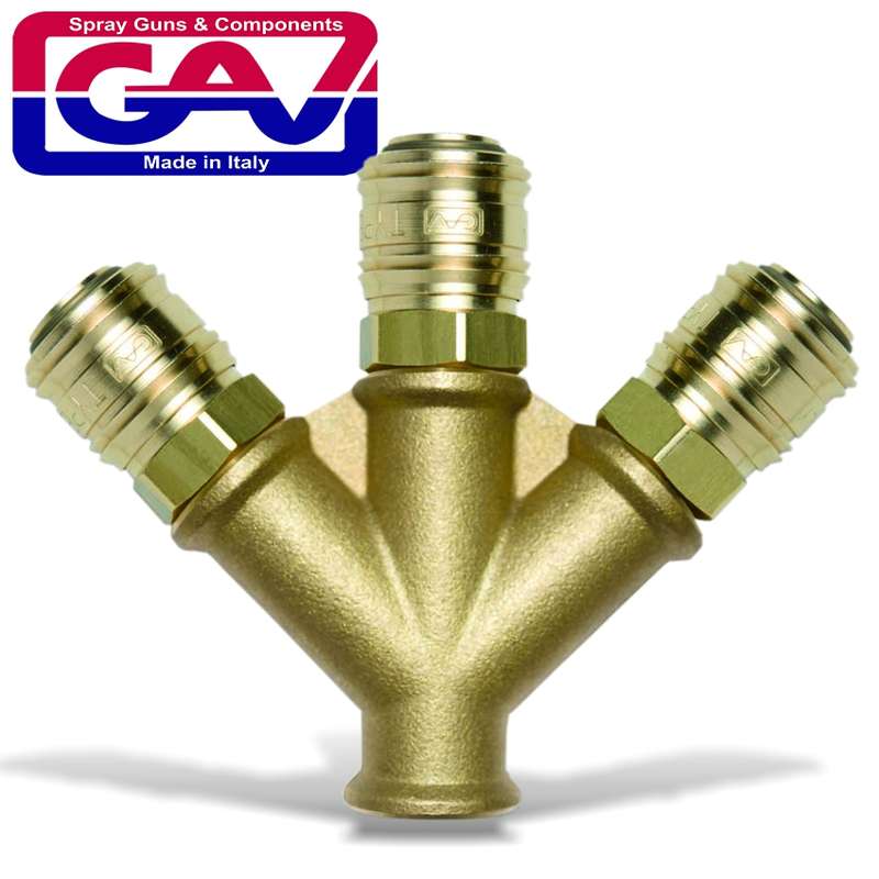 Gav Brass Quick Coupler Three Way3-8f