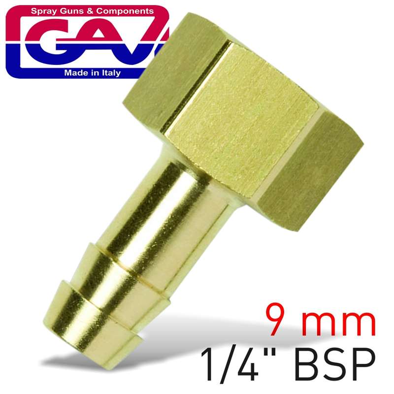 Gav Brass Hose Tail 1-4 Fx 9mm