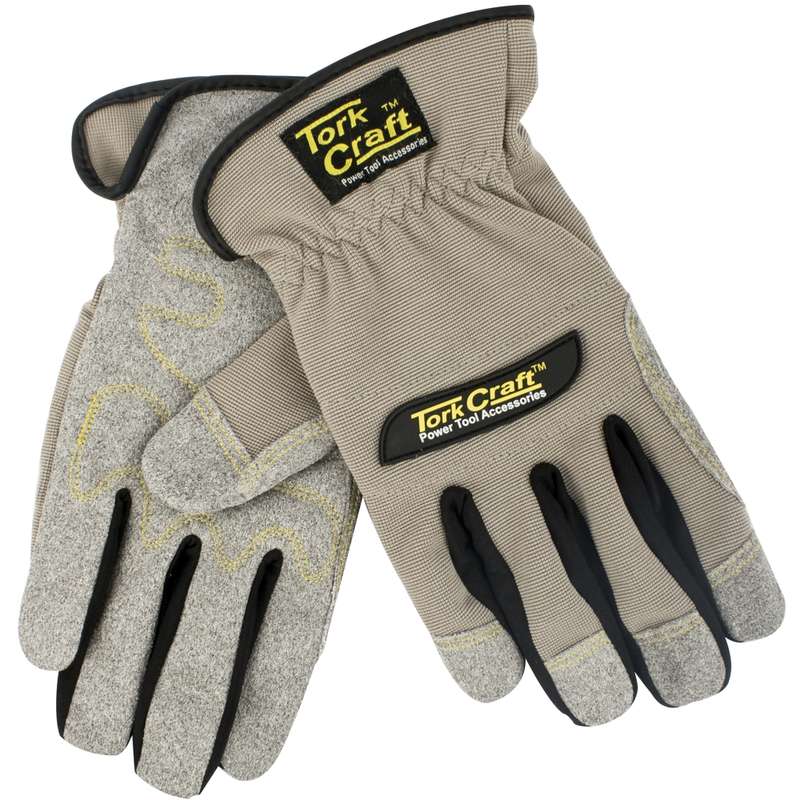Tork Craft Mechanics Glove Large Synthetic Leather Palm Spandex Back
