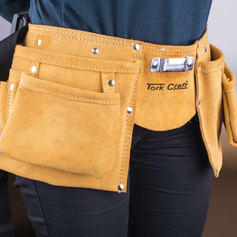 Tork Craft Large Prof.leather Tool Belt 11 Pocket