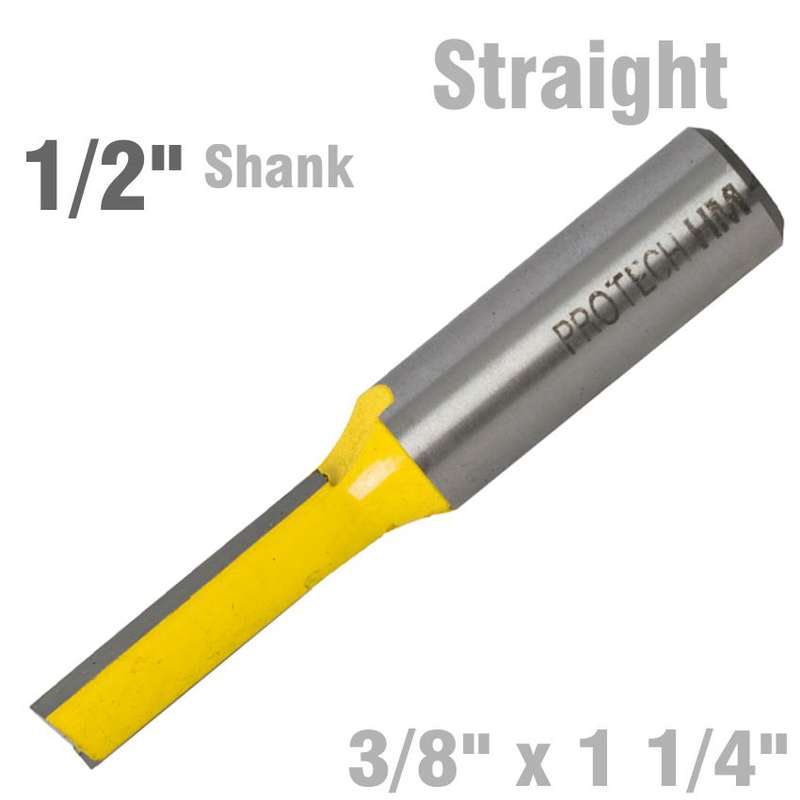 Pro-tech Straight Bit 3/8\'(9.5mm) X 1 1/4\'(31.8mm) Cut 2 Flute With Bottom Cut