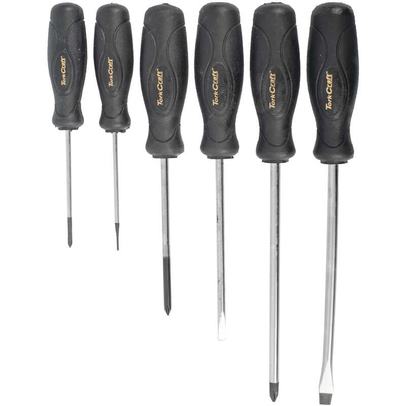 Tork Craft 6pc Screwdriver Set Black Handle