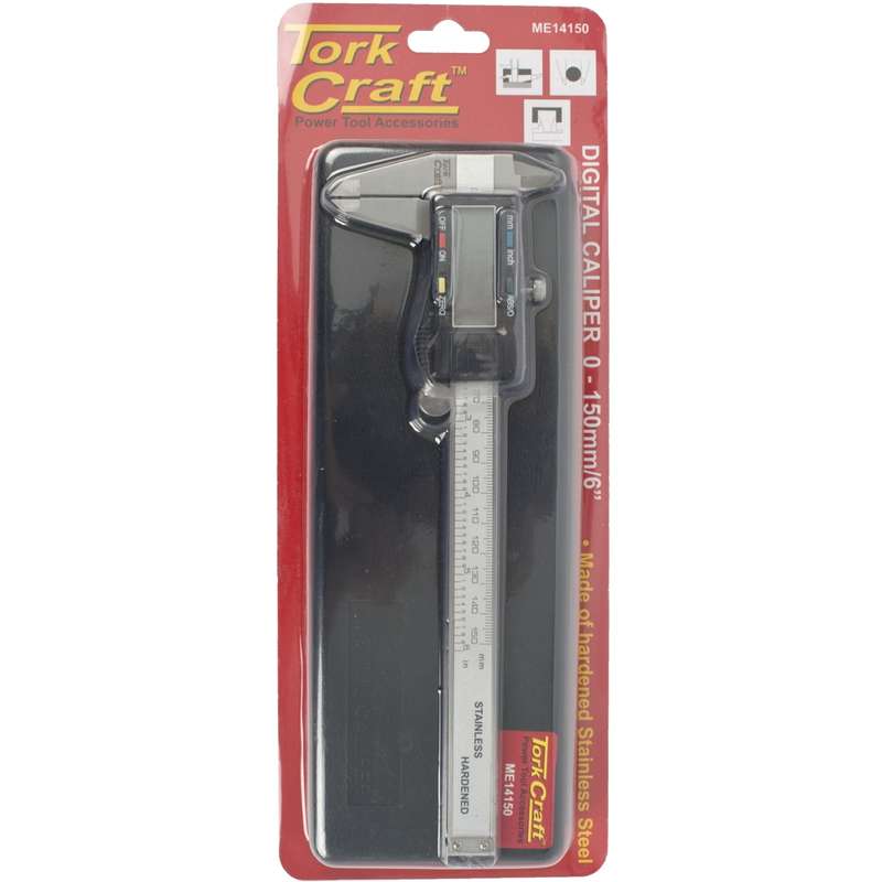 Tork Craft Vernier Digital 4 Key 150mm S/steel 0.01mm Acc. Abs Func. Metric / In