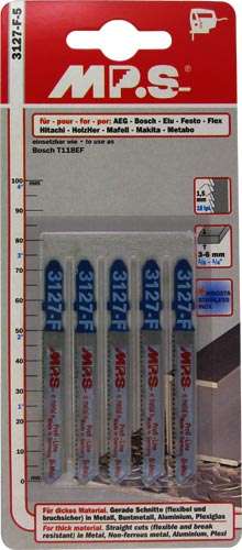 Mps Jigsaw Blade T-shank 75mm Metal 18tpi T118ef